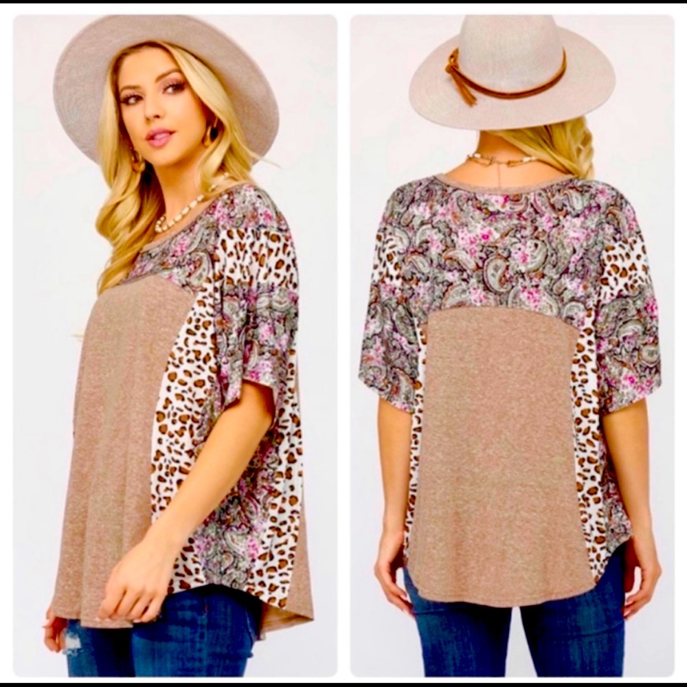 GiGio USA Animal Print Dolman Sleeve Loose Top